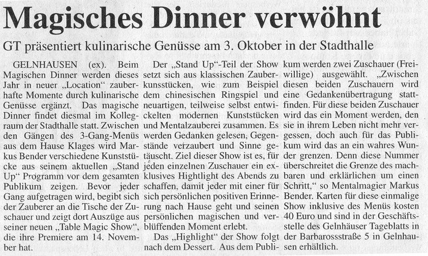 Gelnhäuser Tageblatt 26.09.2010