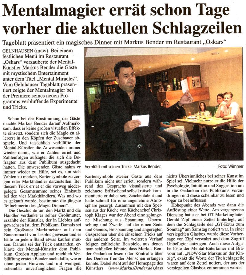Gelnhäuser Tageblatt 27.07.2010
